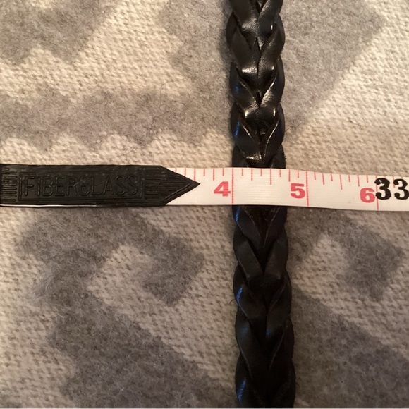 Black Leather Braided Belt - Picture 5 of 7